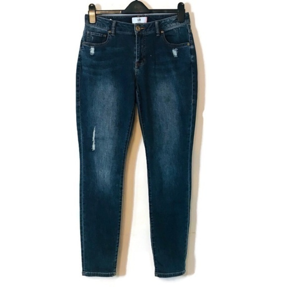 CAbi Distressed High Rise Skinny Jeans Women’s Size 8 29 Destructed Medium